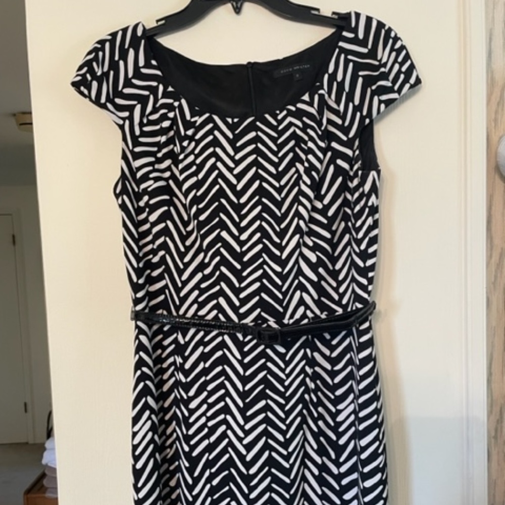 David Meister Dress Size 8 Black and White